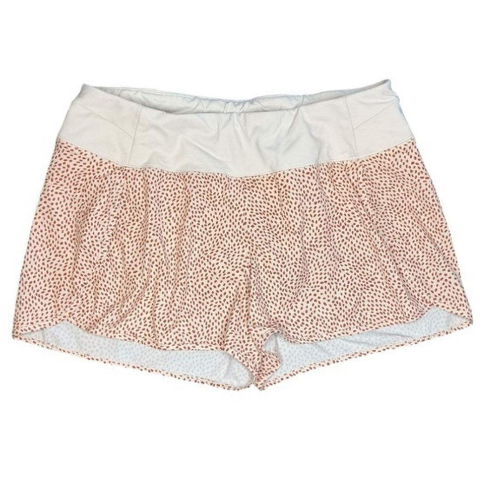 CALIA by Carrie Underwood Shorts Stay The Path Athletic Peach Brown Polka Dot‎